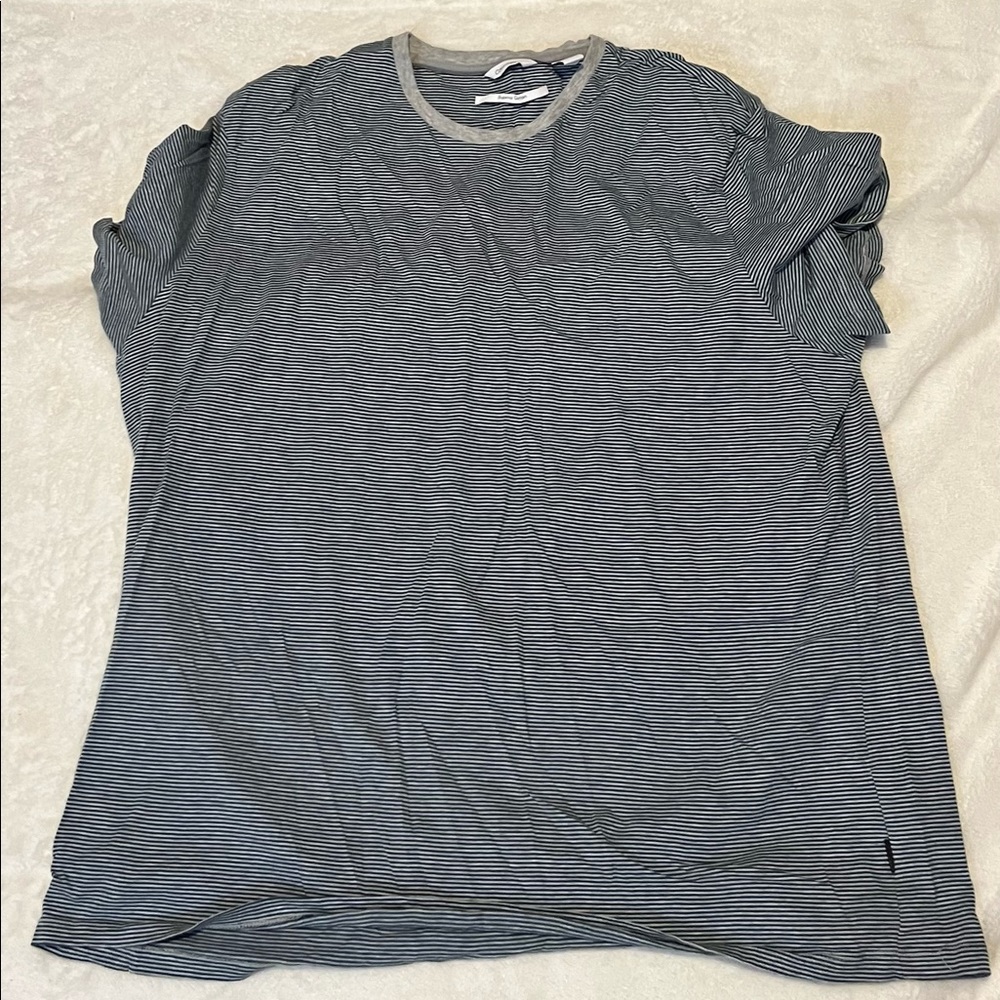 CALVIN KLEIN BLUE AND GREY SHIRT